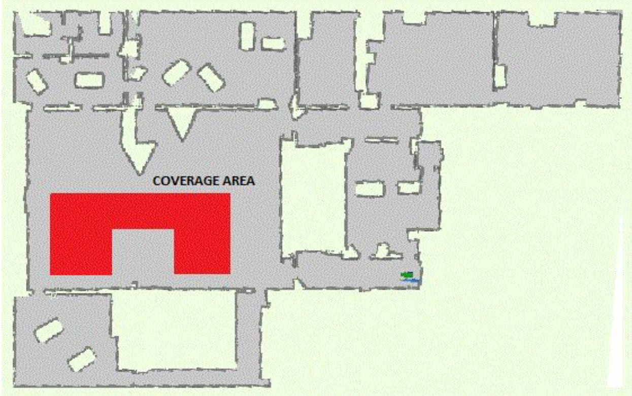 Sample Coverage Area in a WareHouse Map